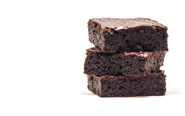 Chocolade brownie. Zelfgemaakt bakken. Selectieve aandacht. Voedsel.