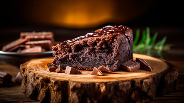 chocolade brownies met ijs Generatieve AI