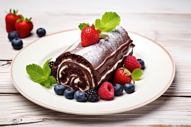 Chocolade cake roll bar lekker eten genereren Ai