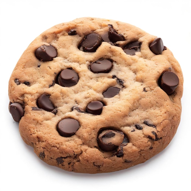 Chocolade chip cookie geïsoleerd op witte achtergrond