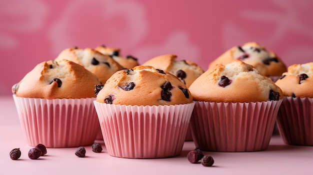 chocolade cupcake in papiercontainer op wit Hoge kwaliteit foto