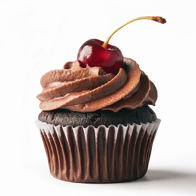 Chocolade cupcake met kersen
