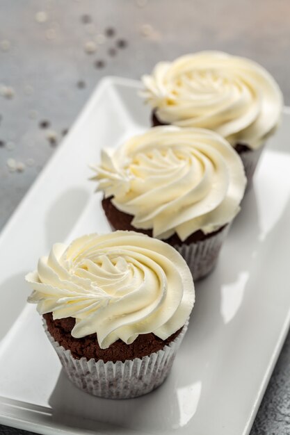 Chocolade cupcake met mousse crème, Huisgemaakte Chocolade Cupcake