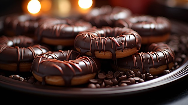 chocolade donuts HD behang fotografische afbeelding