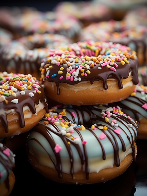 chocolade donuts met sprinkles