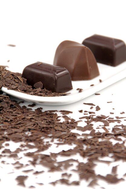 Chocolade en rasp van chocolade