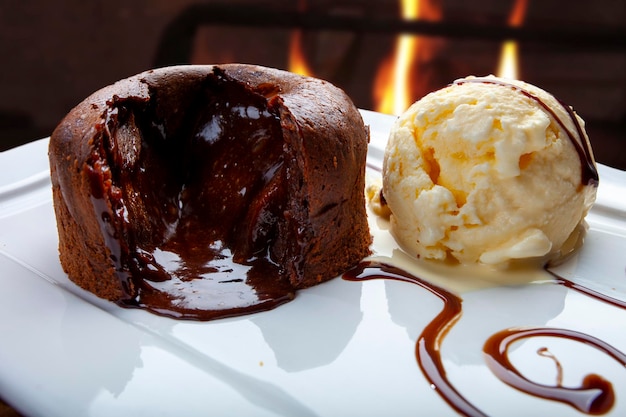 Chocolade fondant lava cake, petit gateau