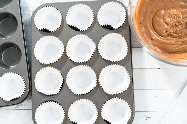 Foto chocolade frambozen cupcakes