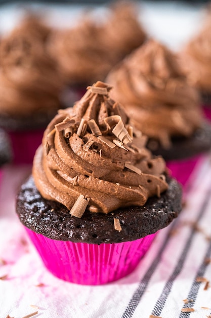 Chocolade ganache cupcake