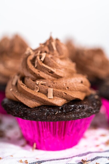 Chocolade ganache cupcake