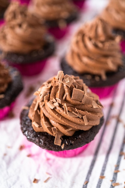 Chocolade ganache cupcake