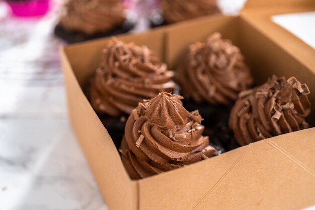 Chocolade ganache cupcake