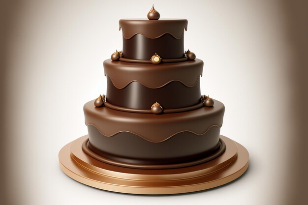 Chocolade gelaagde cake 3 lagen, lege lege ruimte