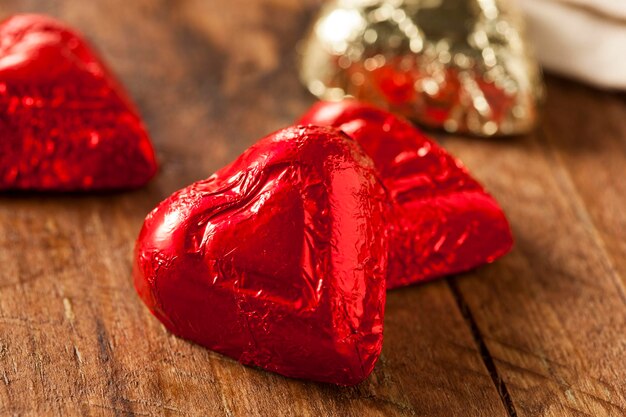 Chocolade hart snoepjes voor Valentijnsdag