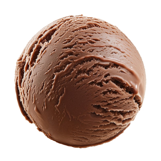 Chocolade-ijs bal geïsoleerd op een witte achtergrond