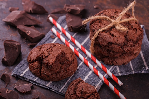 Chocolade koekjes met chocolade