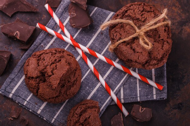 Chocolade koekjes met chocolade