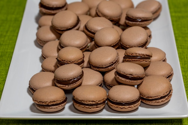 Foto chocolade macaron