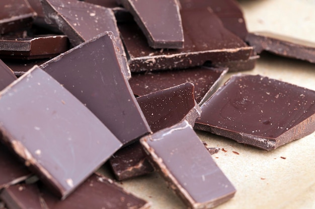 Chocolade met cacao en een hoog gehalte aan cacaoboter