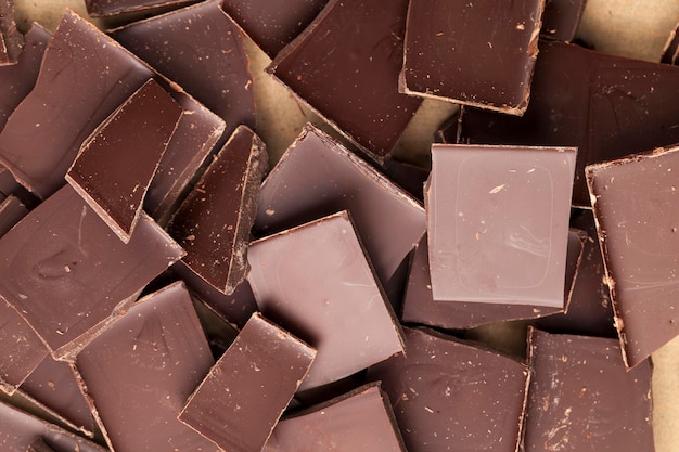 Chocolade met cacao en een hoog gehalte aan cacaoboter