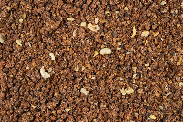 Chocolade muesli achtergrond.