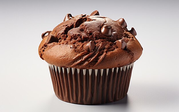 Chocolade muffin geïsoleerd op doorzichtige achtergrond