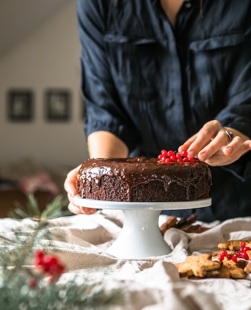 Chocolade peperkoek cake