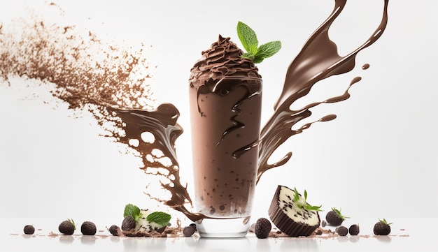 Chocolade Smoothie-product geschoten met generatieve AI