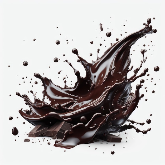 chocolade splash geïsoleerd op wit