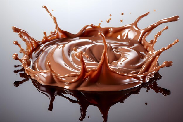 Chocolade Splash geïsoleerd op wit