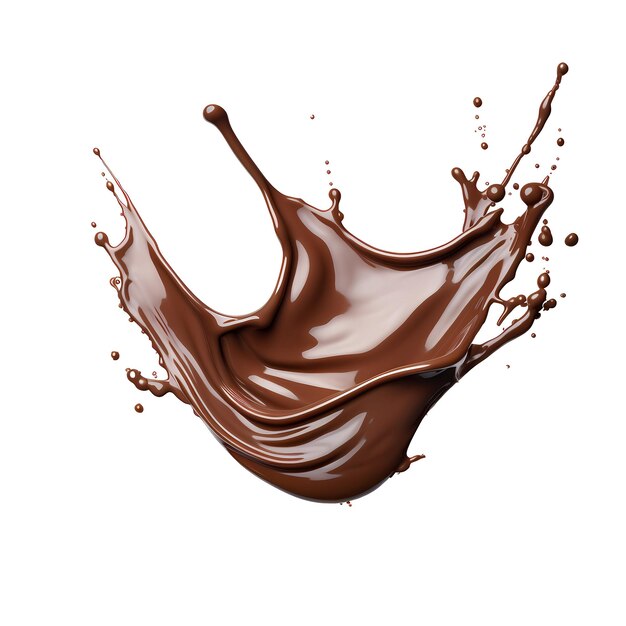 Foto chocolade splash geïsoleerd op witte achtergrond