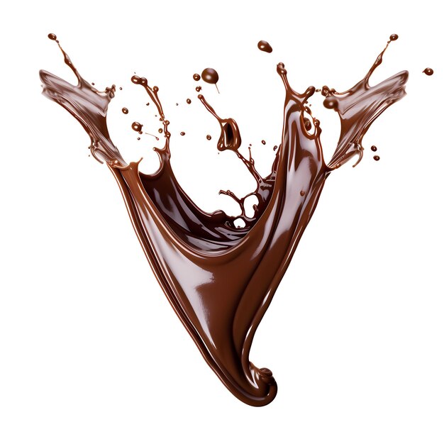 Foto chocolade splash geïsoleerd op witte achtergrond