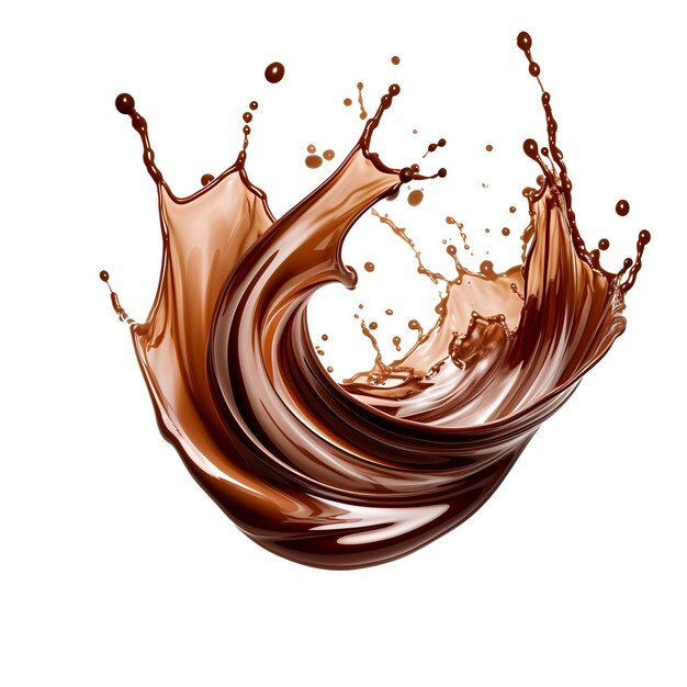 Foto chocolade splash geïsoleerd op witte achtergrond