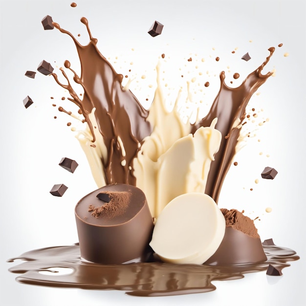 Chocolade splash render Gegenereerd met AI