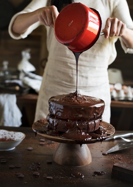 Chocolade taart eten fotografie recept idee