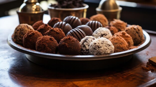 Chocolade truffels met cacao poeder