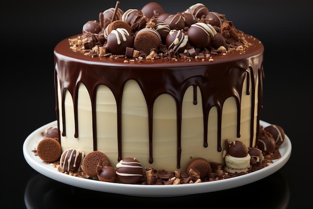Chocolade verjaardagstaart achtergrond eten 129jpg
