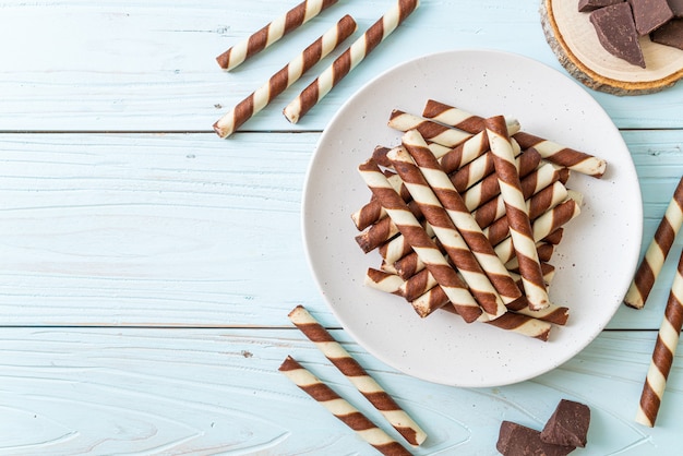 chocolade wafels stokbroodje