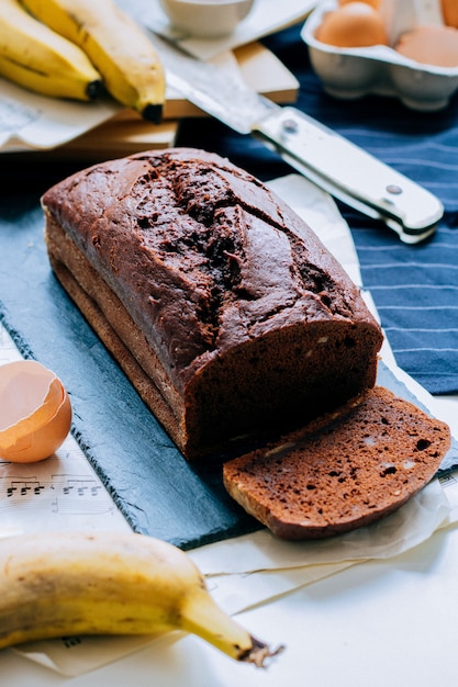 Chocoladebananenbrood, ochtendontbijt