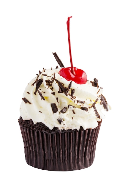 Chocoladecake op witte achtergrond