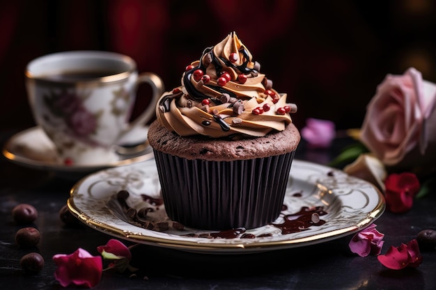 chocoladecupcake met mokkaglazuur