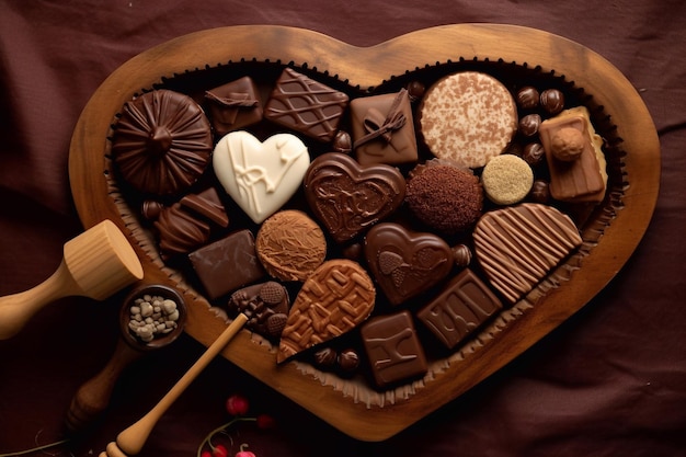 Chocoladedag Een geschenk voor Valentijnsdag Chocolade snoep Chocoladefabriek