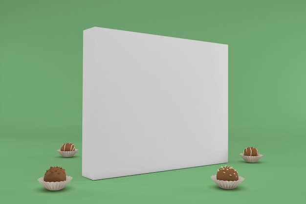 Chocoladedoos Perspectiefzijde In Groene Achtergrond