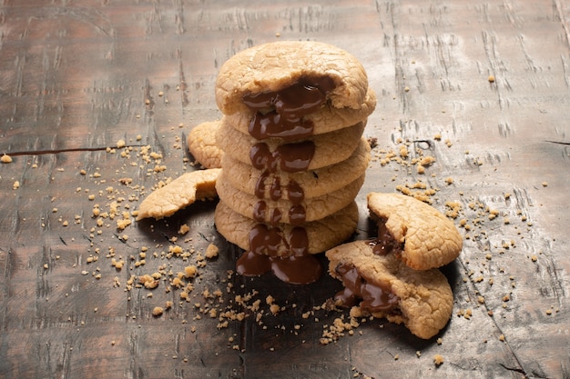 chocoladekoekjes Chocoladeschilferkoekjes shot