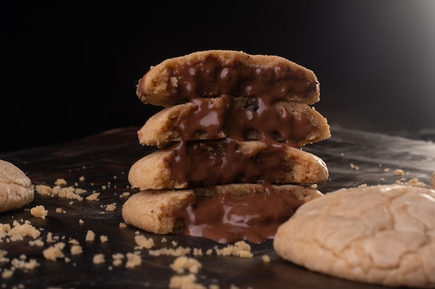 chocoladekoekjes Chocoladeschilferkoekjes shot