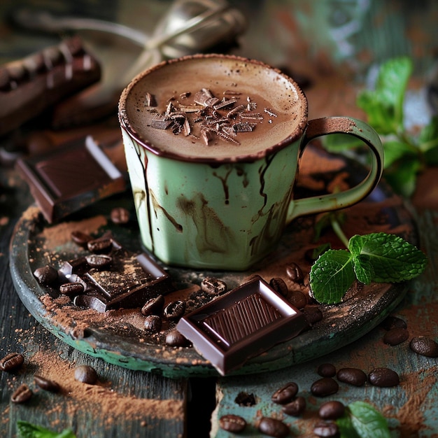 Chocoladekoffie met munten