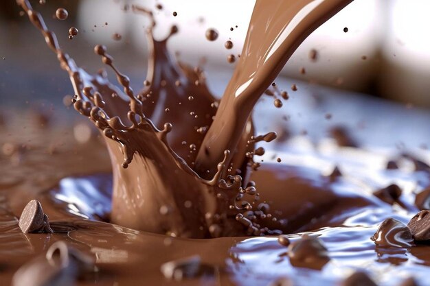 Foto chocolademelk spatten d realistisch
