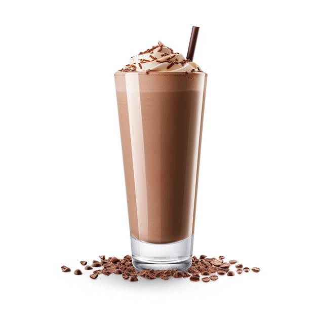 chocolademilkshake geïsoleerd op witte achtergrond