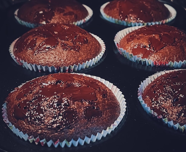 Chocolademuffins bakken in de oven zelfgemaakte taarten recept eten en koken