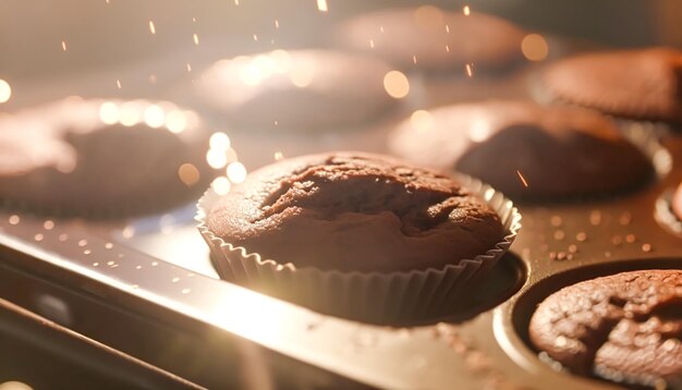 Chocolademuffins bakken in de oven zelfgemaakte taarten recept Generative Ai